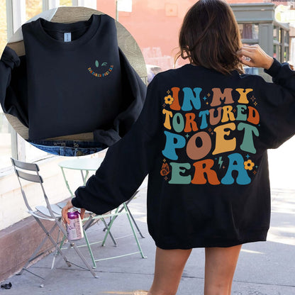 In My Tortured Poet Era, Trendy Back Text Sweatshirt, Tortured Poet Crewneck, Era Shirt, trendy vintage tee, I Love You