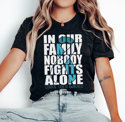 Inár dTeaghlach Ní Throideann Aon Duine Aonair Léine Feasachta Ceirbheacsach, Léine Ailse Ceirbheacsach, Trodaí Ceirbheacsach, Bronntanas Mí Feasachta, Léine Ribín Teal