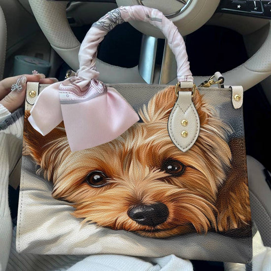 Yorkie Leather Bag Cozy Yorkie Delight
