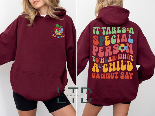 Tógann sé ar Dhuine Speisialta An Rud nach Féidir le Páiste a Chlisteáil Cochaillín, Léine Ed Speisialta, Smaoineamh Bronntanas Múinteora Luas, Geansaí Anailísí Iompraíochta