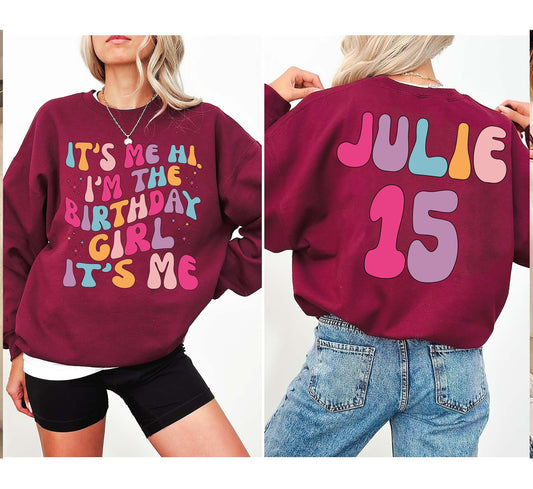 Is Mise Dia duit Mise an Cailín Breithlá Is T-Léine Liom, Léine Breithlá Saincheaptha, Geansaí Cóisir Breithlá, Bronntanas Do Dhíne