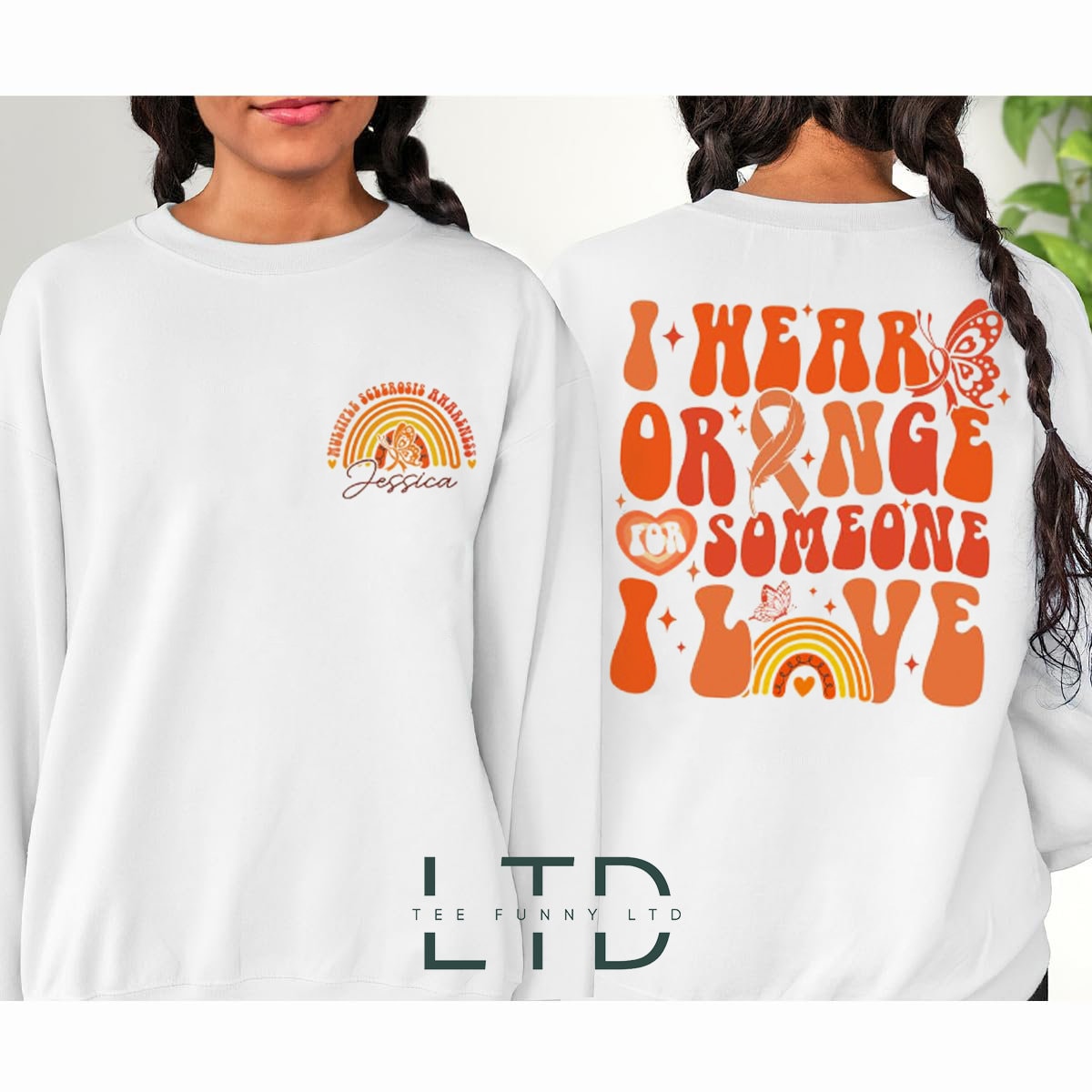 Caithim Oráiste le haghaidh Scléaróis Iolrach, Léine Feasachta Pearsantaithe Ilscléaróise, Geansaí MS Warrior, Léine Bronntanais Tacaíochta MS