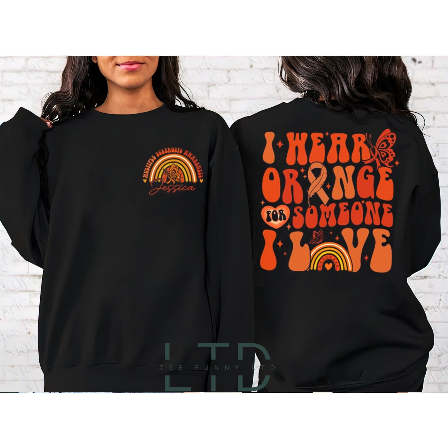 Caithim Oráiste le haghaidh Scléaróis Iolrach, Léine Feasachta Pearsantaithe Ilscléaróise, Geansaí MS Warrior, Léine Bronntanais Tacaíochta MS