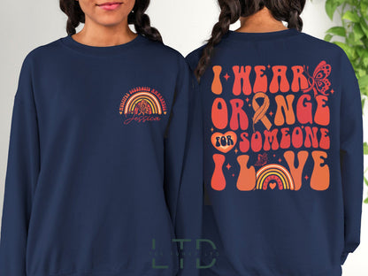 Caithim Oráiste le haghaidh Scléaróis Iolrach, Léine Feasachta Pearsantaithe Ilscléaróise, Geansaí MS Warrior, Léine Bronntanais Tacaíochta MS