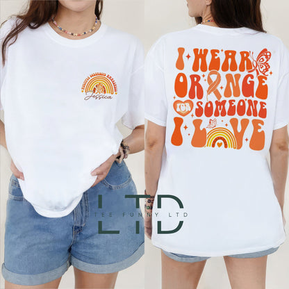 Caithim Oráiste le haghaidh Scléaróis Iolrach, Léine Feasachta Pearsantaithe Ilscléaróise, Geansaí MS Warrior, Léine Bronntanais Tacaíochta MS