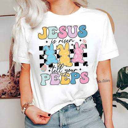 Jesus Is Risen Tell Your Peeps Sweatshirt, He is Risen Shirt, Easter Christian Kids Shirt, Jesus Easter Shirt, Religious Easter Hoodie