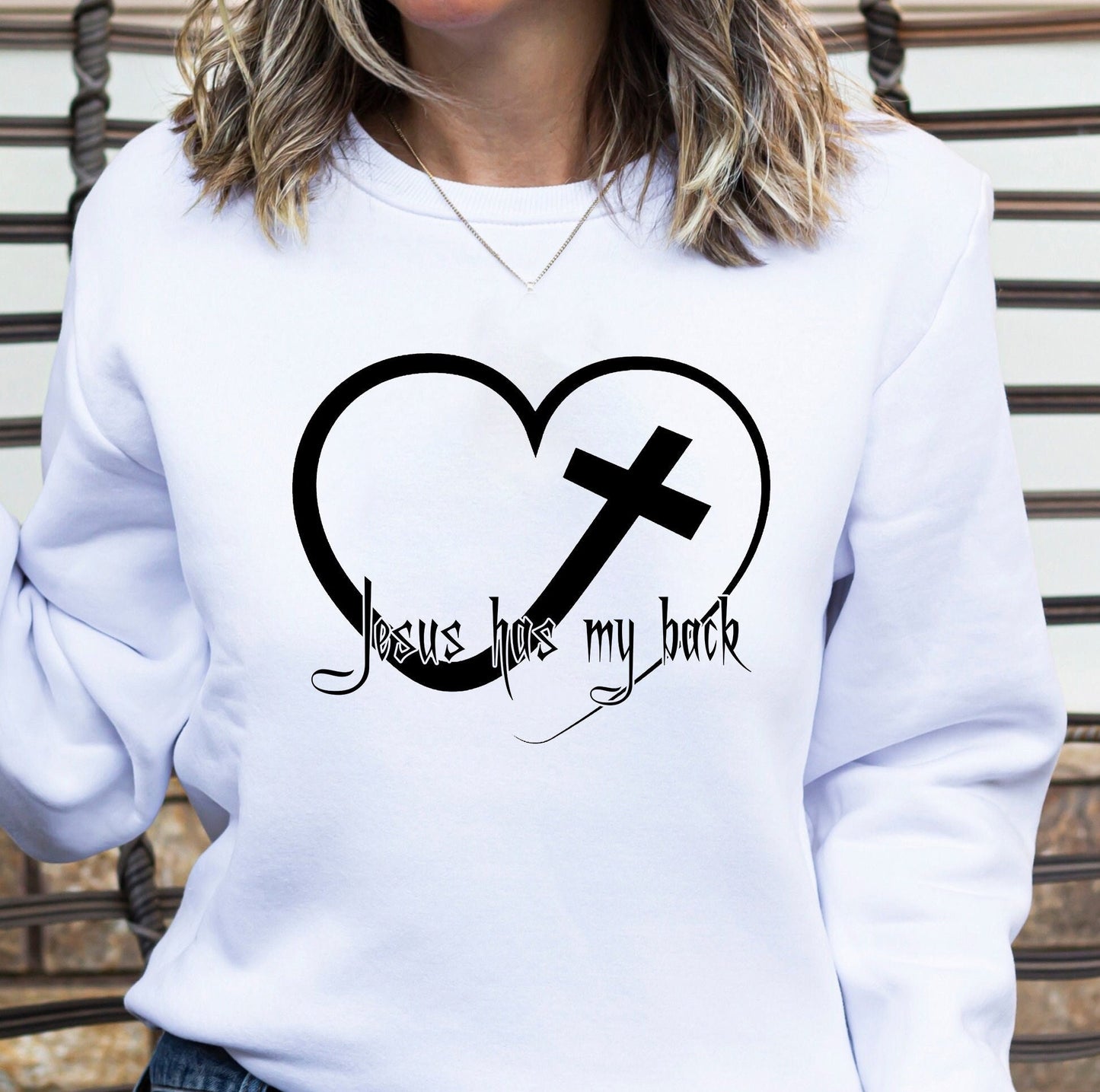 Jesus Has My Back Sweatshirt, Christian Tees, I Love Jesus Shirt, Christian T-Shirt, Jesus Gift For Women, Cute Church T-shirt