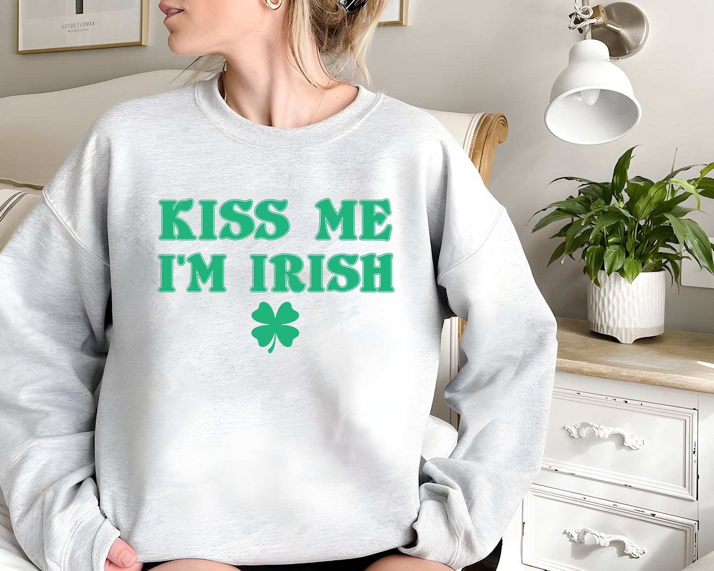 Kiss Me I'm Irish 90s Baby Shirt, Irish Baby Sweatshirt, Women's Fitted Tee, St Pattys Baby Tee, St Patricks Day Shirt, 90s Style Tee