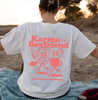 Karma Is My Boyfriend T-shirt, Meet Me At Midnight Vigilante Shirt, Retro Funny Karma Tee Shirt, Me And Karma Vibe Like That T-shirt
