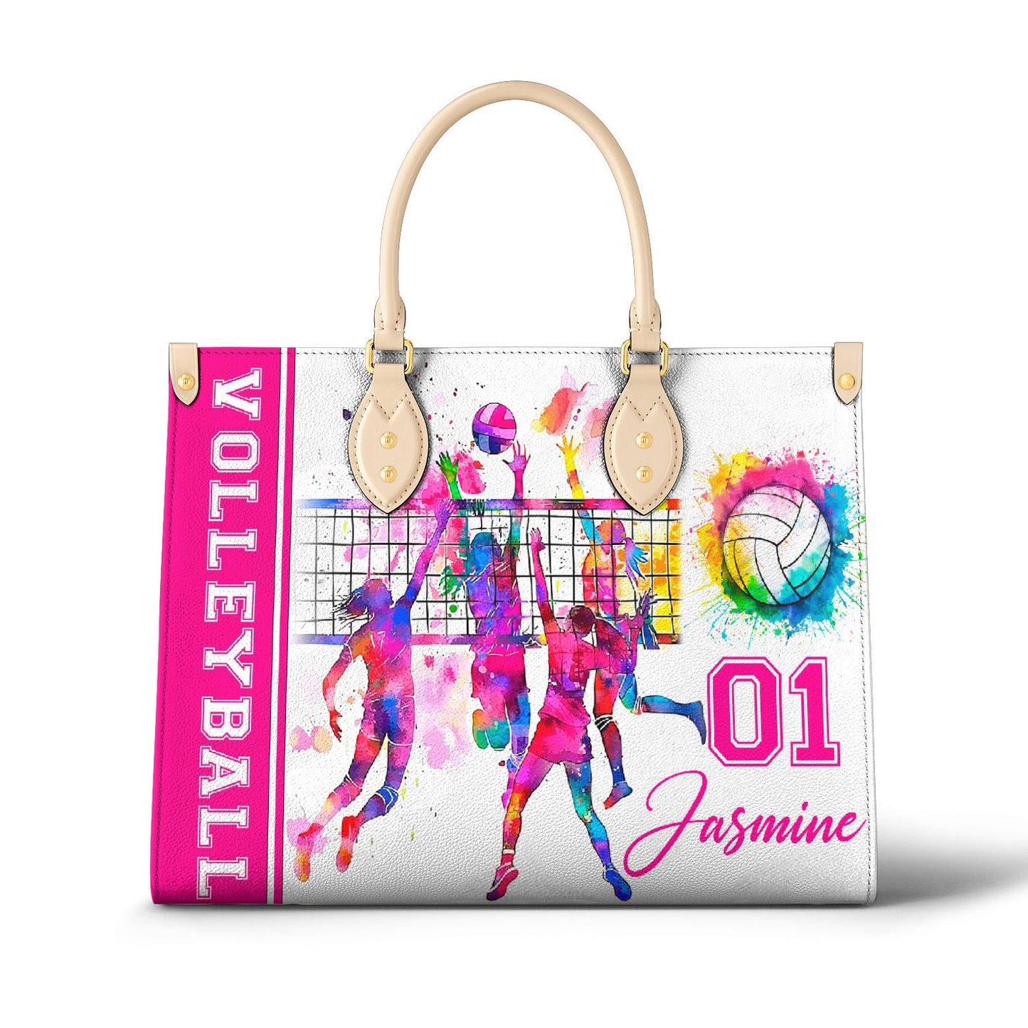 Lorva Personalized Leather Bag Just A Girl Who Loves Volleyball