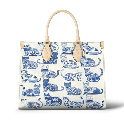 Leather Bag Cat Cerulean Catscape