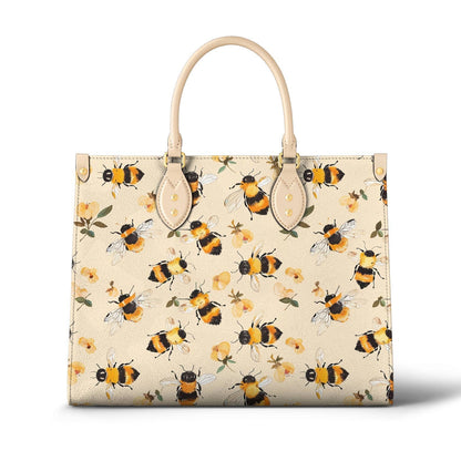 Leather Bag Charming Floral Bee