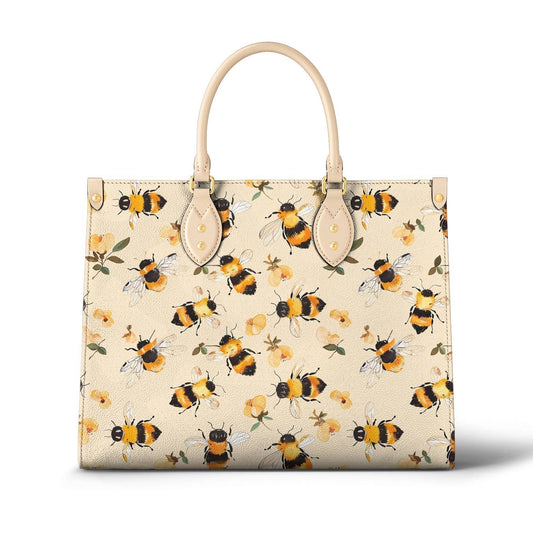 Leather Bag Charming Floral Bee