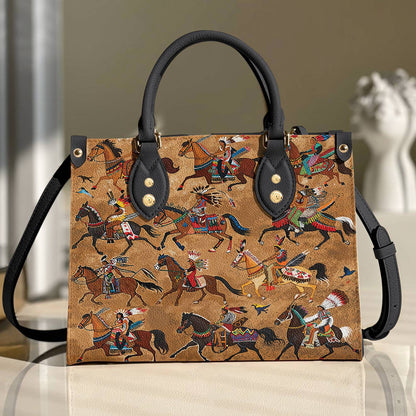 Leather Bag Majestic Native Horses