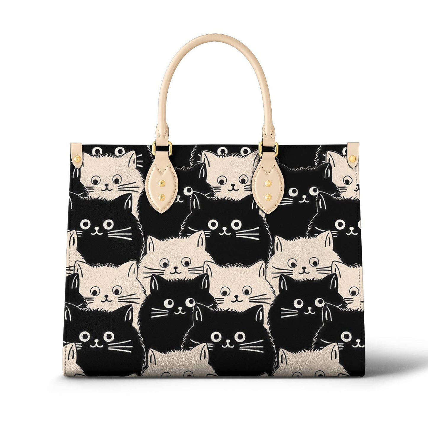 Leather Bag Cute Fat Cats