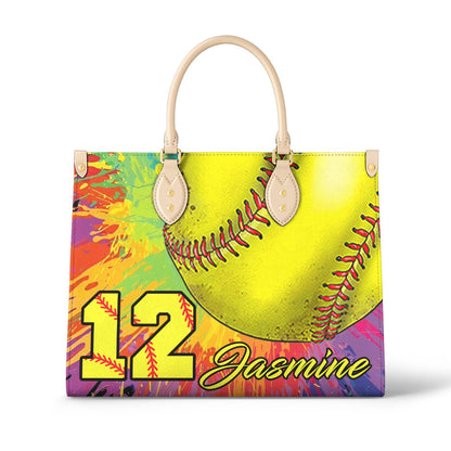 Leather Bag Colorful Softball