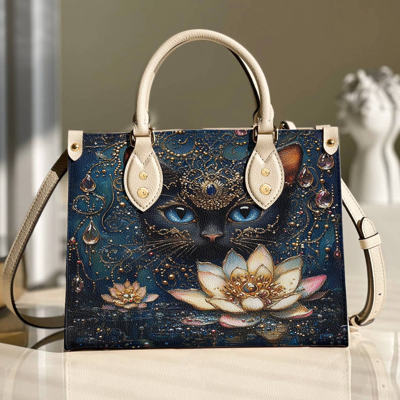 Leather Bag Mystic Black Cat