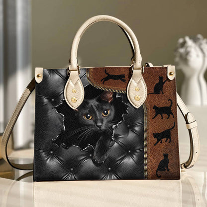 Leather Bag Gorgeous Black Cat