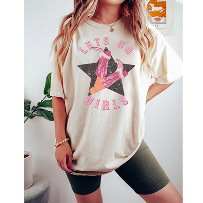 Léine Let's Go Girls, Let's Go Girls Tee Grafach, Léine Turais Chailíní, Léine Cóisir Bridal, Té Grafach Retro, Tee Besties, Bronntanas Tee Turais do Chailíní