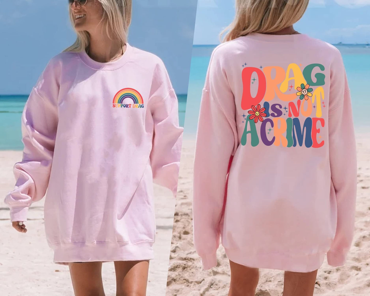 LGBT Drag is Not a Crime Sweatshirt, Support Drag Hoodie, LGBTQ Rights Shirt, Protect Drag Top, Pro Drag Queen Tee, Drag Ban Protest Gift