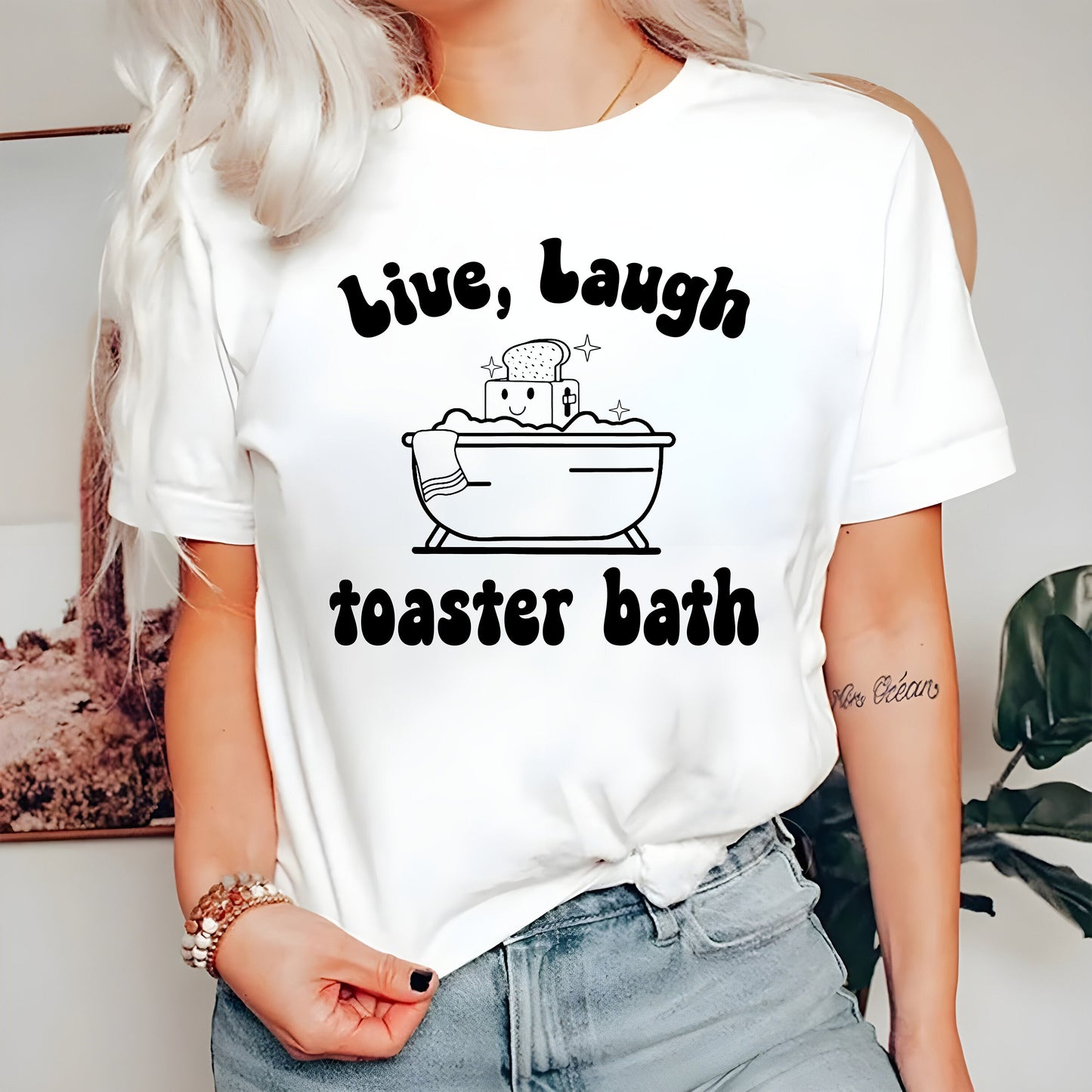 Live Laugh Toaster Bath Shirt Funny Dark Humor Sweatshirt Sarcastic shirt Funny Sarcasm Gifts for Girlfriend Gifts for Girls Gift for Sister