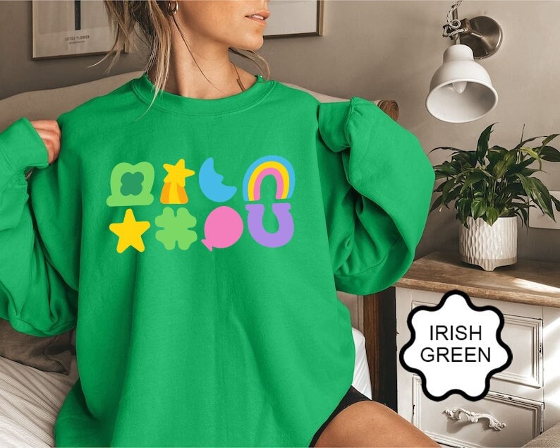 Lucky St Patricks Day Sweatshirt, St Patrick's Day Sweatshirt, Lucky Charm Sweatshirt, Irish Day Sweatshirt, Lucky Shamrocks Rainbow shirt