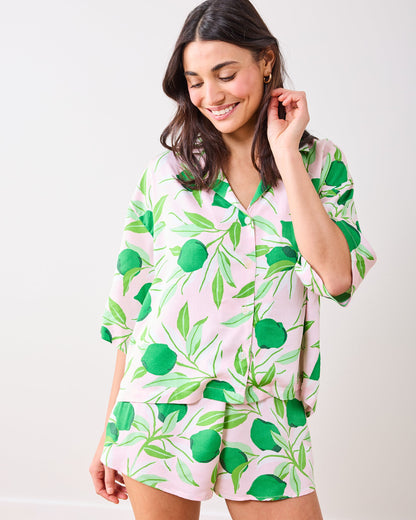 Lime Zest - Eco Satin Sweet Dreams Pajamas Set - Pink Salt
