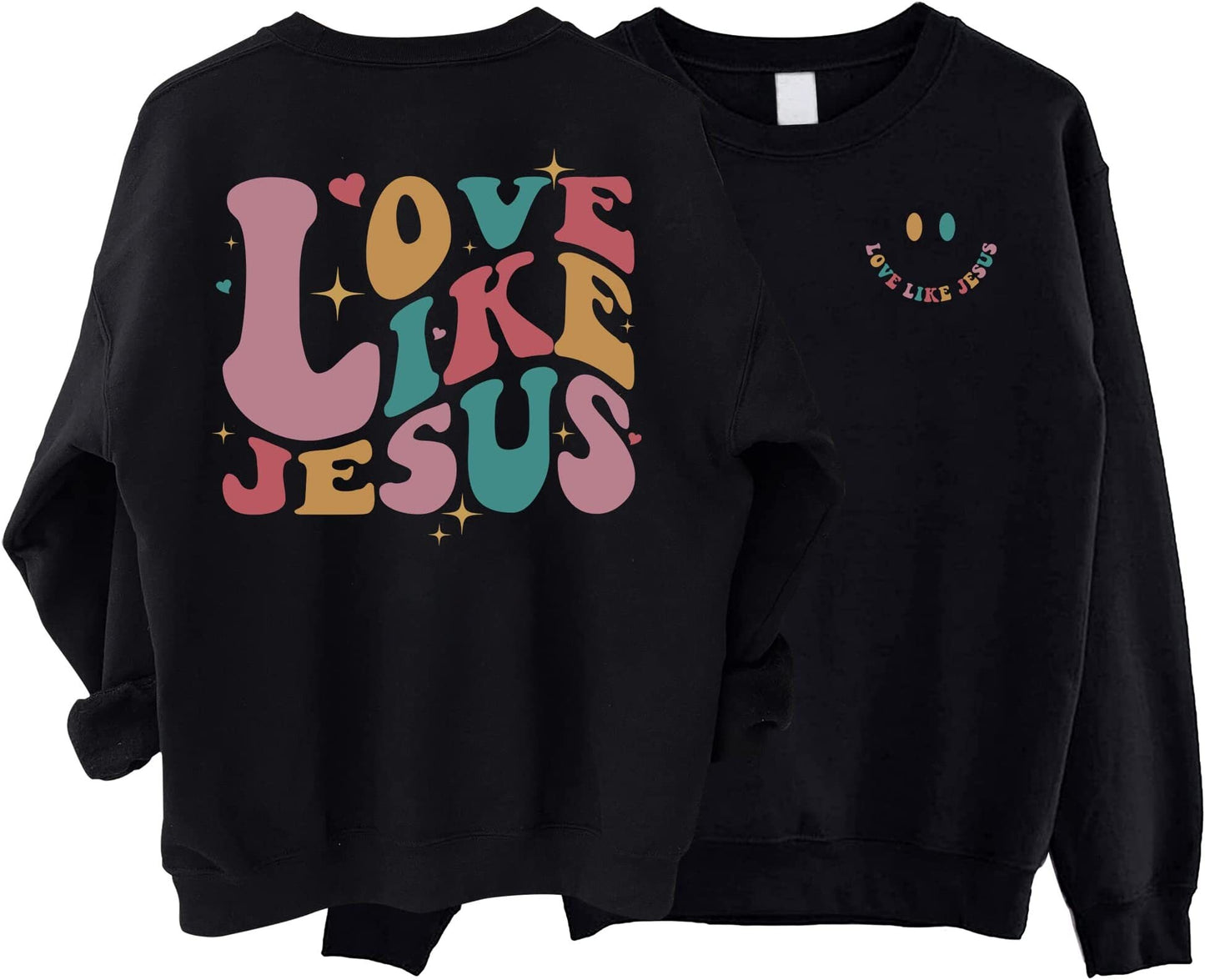 Love Like Jesus Sweatshirt, Jesus Shirt,Christian 2 Sided Sweater, Bible Verse Hoodie, Religious Tshirt, Faith Tshirt, Women Christian Gifts