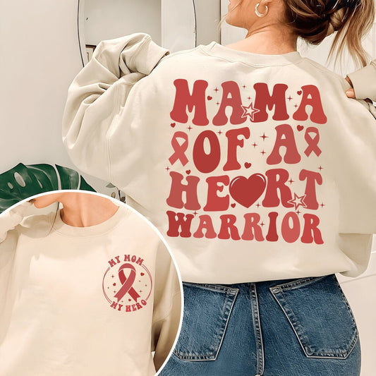 Mama Of A Heart Warrior Shirt, Heart Disease Awareness Sweatshirt, Heart Warrior Tshirt, Chd Awareness Shirt, Red Ribbon, Cardiology Tshirt