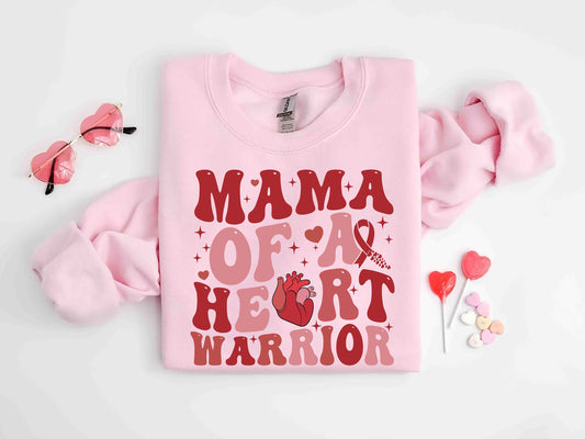 Mama Of A Heart Warrior Shirt, Chd Awareness Shirt, Heart Disease Awareness Sweatshirt, Cardiology Tshirt, Red Ribbon, Chd Warrior Support
