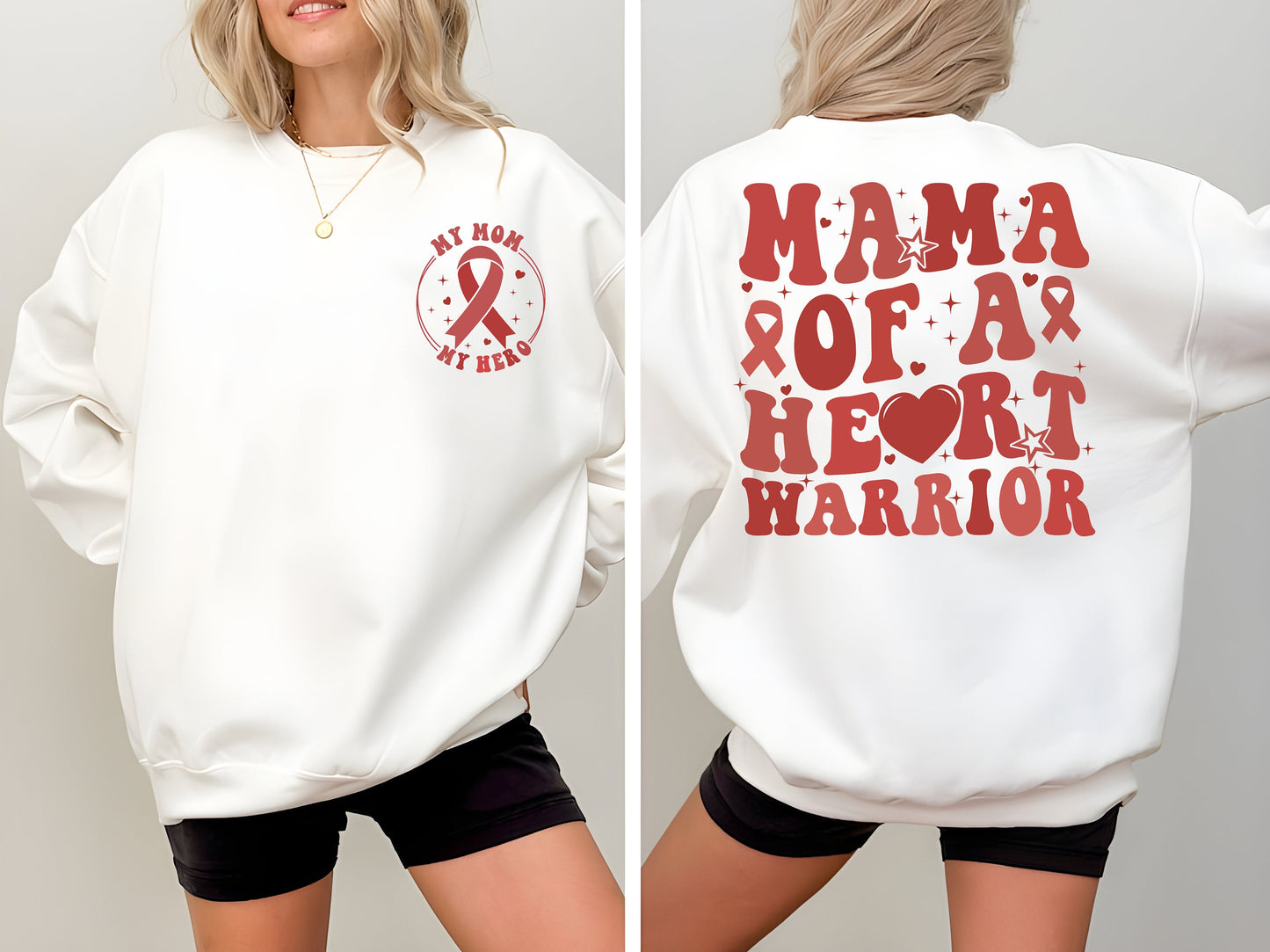Mama Of A Heart Warrior Shirt, Heart Disease Awareness Sweatshirt, Heart Warrior Tshirt, Chd Awareness Shirt, Red Ribbon, Cardiology Tshirt