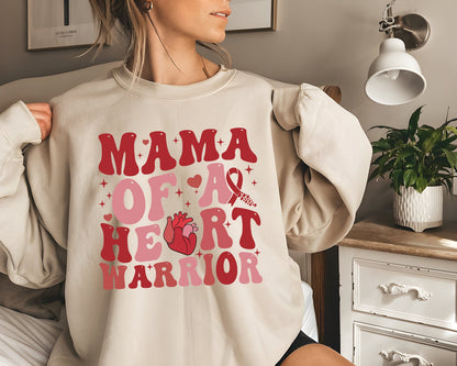 Mama Of A Heart Warrior Shirt, Chd Awareness Shirt, Heart Disease Awareness Sweatshirt, Cardiology Tshirt, Red Ribbon, Chd Warrior Support