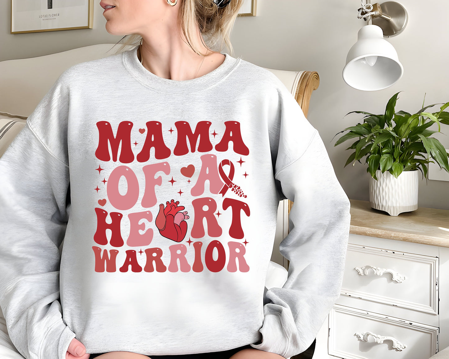 Mama Of A Heart Warrior Shirt, Chd Awareness Shirt, Heart Disease Awareness Sweatshirt, Cardiology Tshirt, Red Ribbon, Chd Warrior Support