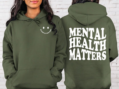 Mental Health Hoodie, Mental Health Sweatshirt, Mental Health Awareness Hoodie, Front and Back Crewneck Sweatshirt, Aesthetic Hoodie gift