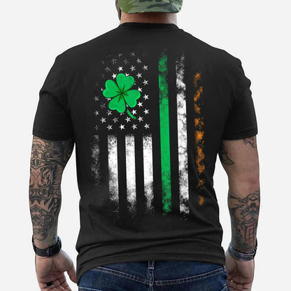 Men's Ireland T Shirt U.S. Flag Shirt St Patrick's Day Flag Shirt St Patty's Day American Flag Shirt St Pat Clover Tshirt sweatshirt