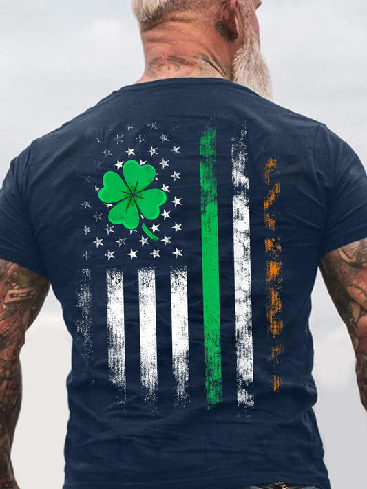 Men's Ireland T Shirt U.S. Flag Shirt St Patrick's Day Flag Shirt St Patty's Day American Flag Shirt St Pat Clover Tshirt sweatshirt