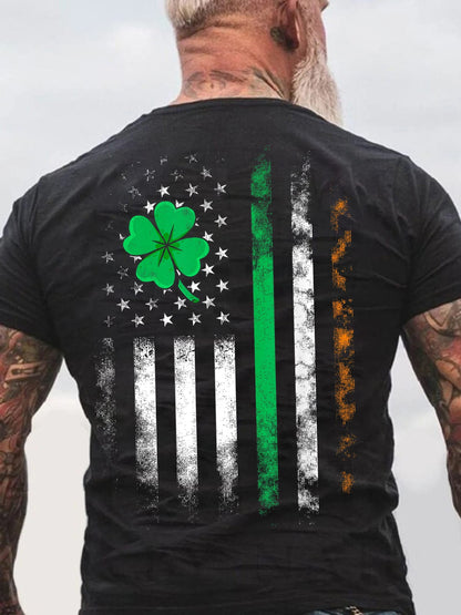 Men's Ireland T Shirt U.S. Flag Shirt St Patrick's Day Flag Shirt St Patty's Day American Flag Shirt St Pat Clover Tshirt sweatshirt