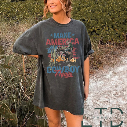 Make America Cowboy Again Sweatshirt, Country Sweatshirt, Country Concert Hoodie, Western Shirt, Western 4th of July shirt, Western Girl Shirt