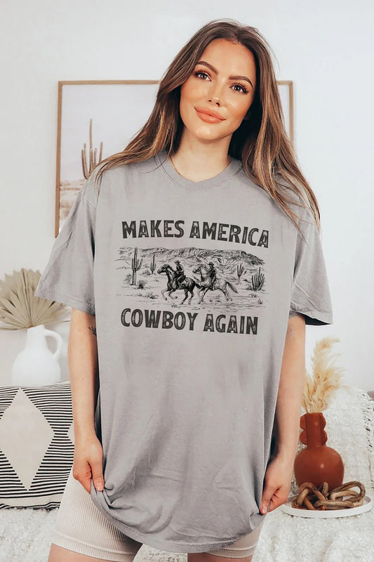 Make America Cowboy Again Sweatshirt, Western Graphic Tee, Patriotic Rodeo Shirt, Rodeo Gift, American Western Tee, Western Cowgirl Shirt