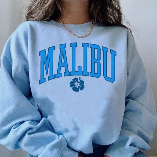 Malibu Sweatshirt Trendy Crewneck Preppy Sweatshirt California Sweatshirt Trendy Clothes Preppy Clothes Aesthetic Clothes Oversized Crewneck