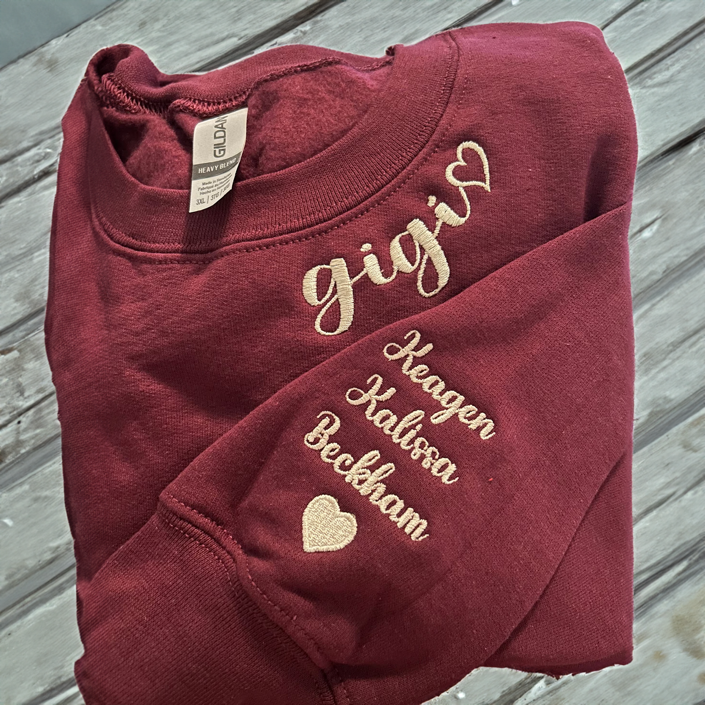 Mama Embroidered Sweatshirt - Personalized Gift for Moms, Hers - Kids Names on Sleeve
