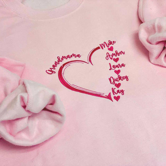 Mama, Grandmama With Kid Name Sweatshirt, Hoodie  Custom Embroidery