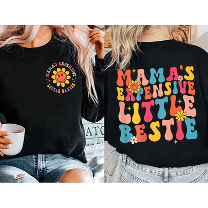 Léine Little Bestie daor Mama, Sweatsthirt Buachaill Mamaí, Léine Greannmhar Mamaí Kid, Léine Mhamó, Léine Cool Mam, Léine Bronntanais Lá na Máthar