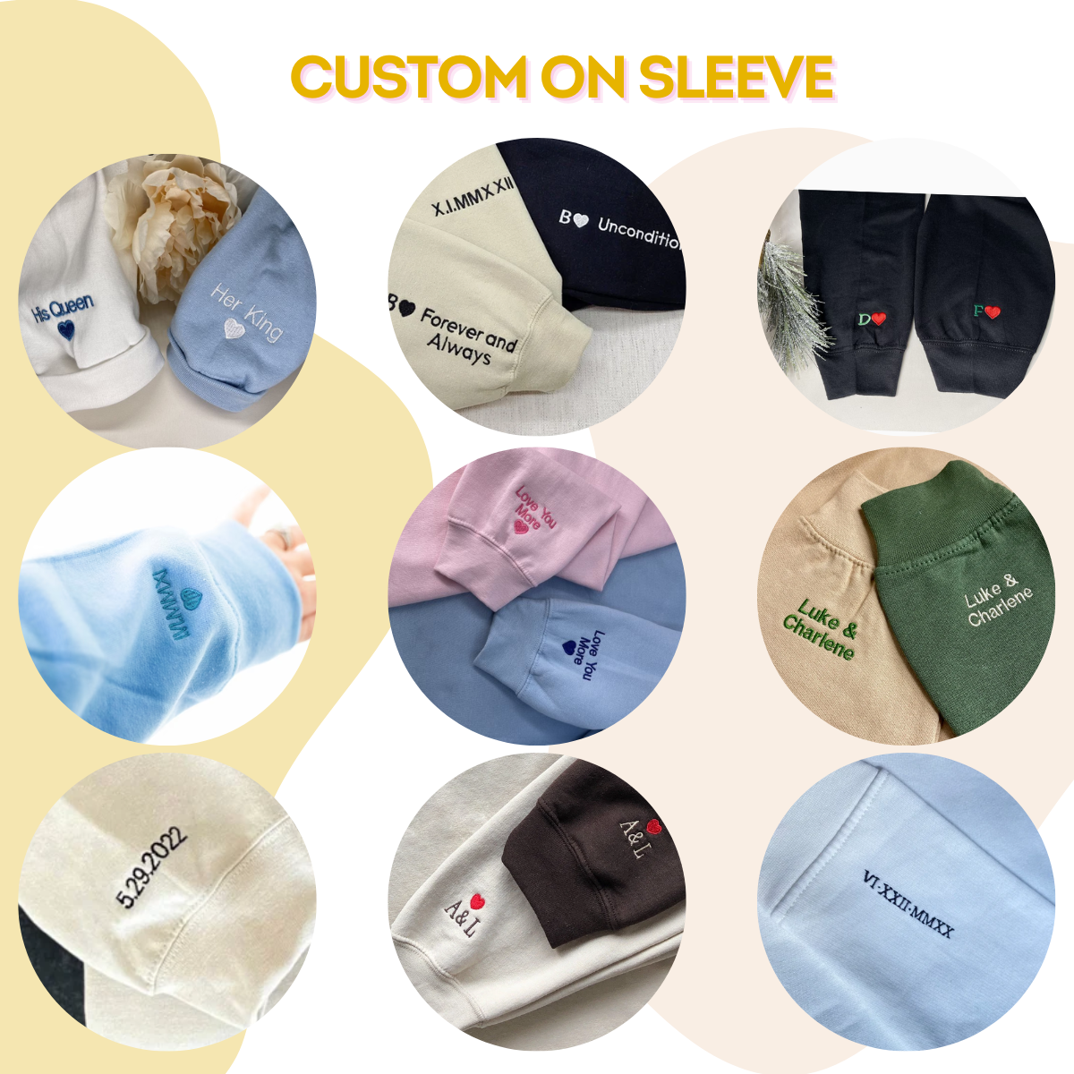 Matching Sweatshirt For Couple, Custom Embroidered Anime Cat Crewneck, Anniversary Gift For Couple