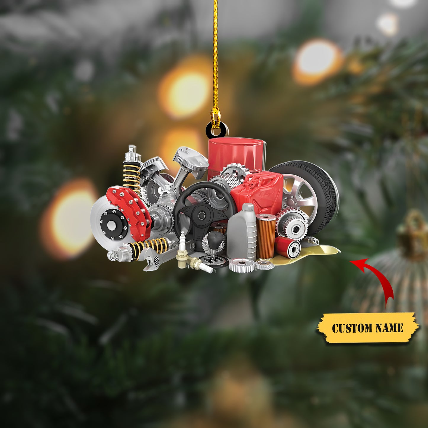 Custom Name Mechanic Custom Shaped Scrylic Christmas Ornament, Gift For Mechanic, Custom Christmas Ornament, Ornament Christmas, Ornament For Gift