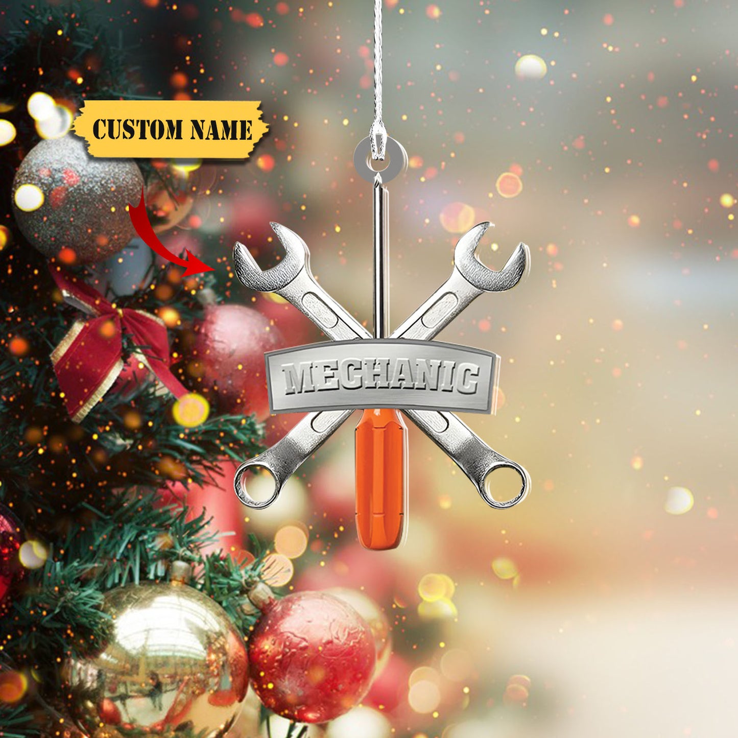 Ornáid Mheicneoir Múnlaithe MDF Ornáid, bronntanas Nollag, Ornáid Do Bhronntanais