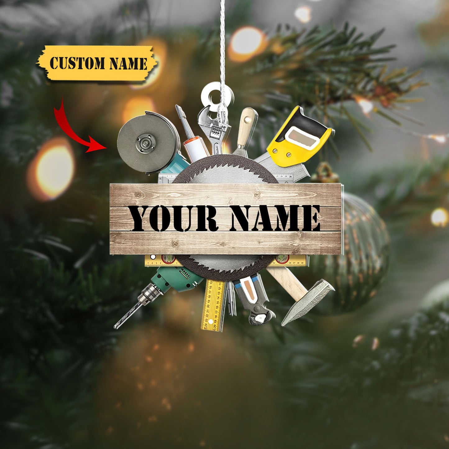 Ornáid Nollag aicrileach saincheaptha meicneoir, bronntanas don Mheicneoir