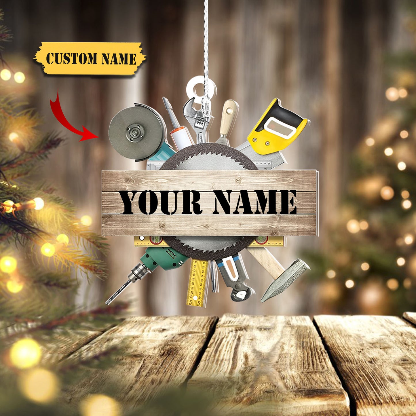 Ornáid Nollag aicrileach saincheaptha meicneoir, bronntanas don Mheicneoir