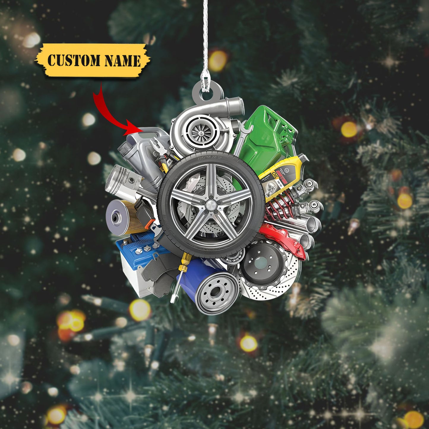 Ornáide Pearsanta Meicneoir Saincheaptha Aicrileach Ornáide Nollag, Bronntanas Do Mheicneoir