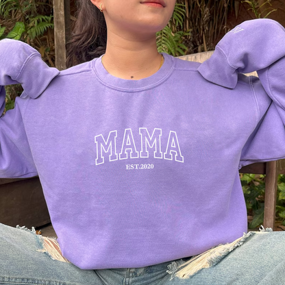 Mimi T-shirt  Sweatshirt - Embroidered Unique Gift for Mimi with Kids Names on Sleeve